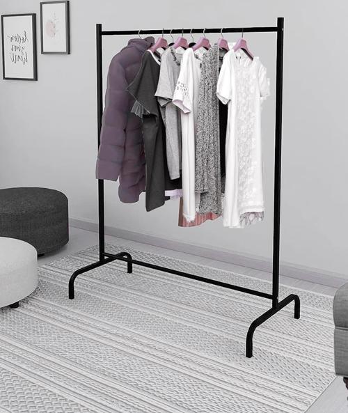 Konfeksiyon Askısı Ayaklı Askılık Elbise Askılığı Siyah
