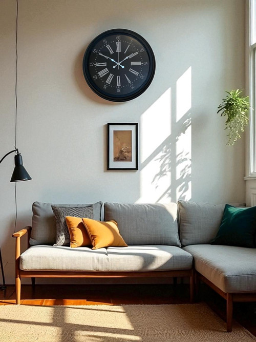 Zentime 40 Cm Siyah Şık Duvar Saati