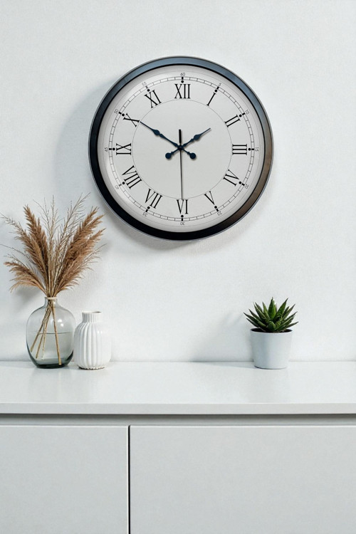 Zentime 40 Cm Siyah Şık Duvar Saati
