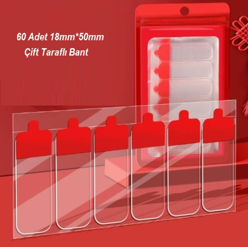 60 Parça Kolay Açılır Güçlü Çift Taraflı Bant 18mm*50mm (2818)