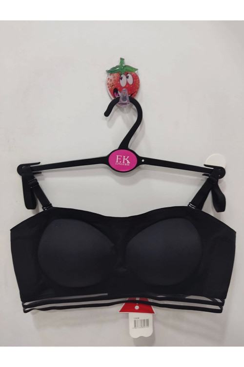 Lazer Kesim Askısı Çıkarılabilir Straplez Siyah Sütyen -1240