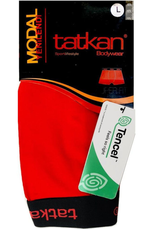 Erkek Kırmızı 3'Lü Paket Modal Şort Boxer