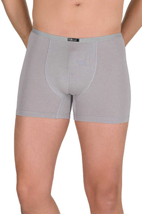 Berrak Erkek 2'Li Gri Renk Modal İnce Lastikli Likralı Boxer-Short-Külot Berrak / 4488