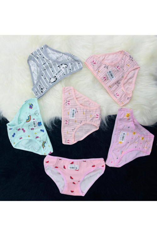Kız Çocuk 6'Lı Slip Külot 1
