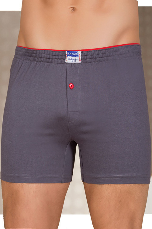 Erkek Füme 2'Li Paket 1099 Düğmeli Renk %100 Pamuklu Boxer