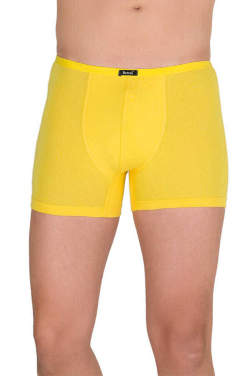 Berrak Erkek 2'Li Sarı Renk Modal İnce Lastikli Likralı Boxer-Short-Külot Berrak / 4488