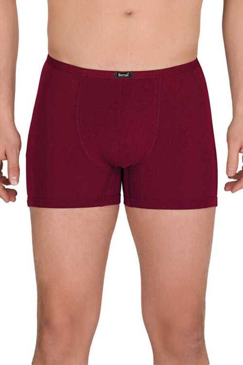 Berrak Erkek 2'Li Bordo Renk Modal İnce Lastikli Likralı Boxer-Short-Külot Berrak / 4488