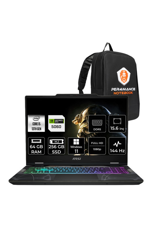 Cyborg 15 i5 13420H 64GB 256GB SSD RTX5060/8GB 15.6" FHD 144Hz W11P Gaming Laptop B13WFKG