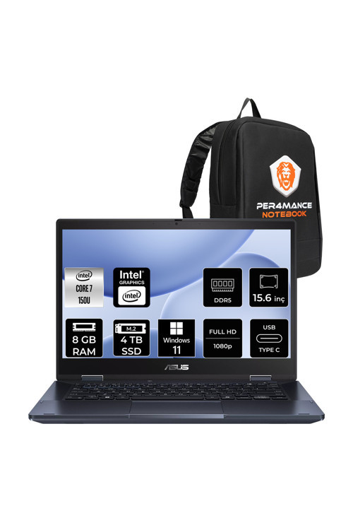 ExpertBook B1 Intel Core 7 150U 8GB 4TB SSD 15.6" FHD W11P Dizüstü Bilgisayar & PER4 Çanta
