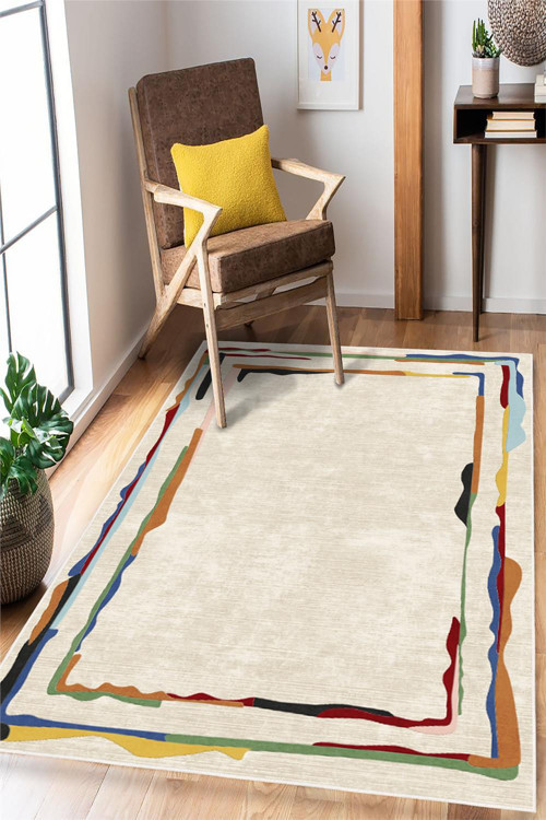 Dekoratif Modern Renkli Baskılı Yıkanabilir Halı