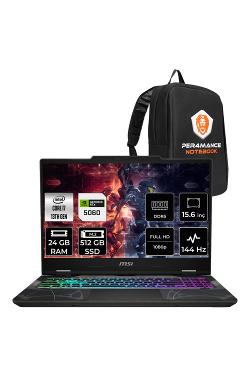 Cyborg 15 i7 13620H 24GB 512GB SSD RTX5060/8GB 15.6" FHD 144Hz FDOS Gaming Laptop B13WFKG