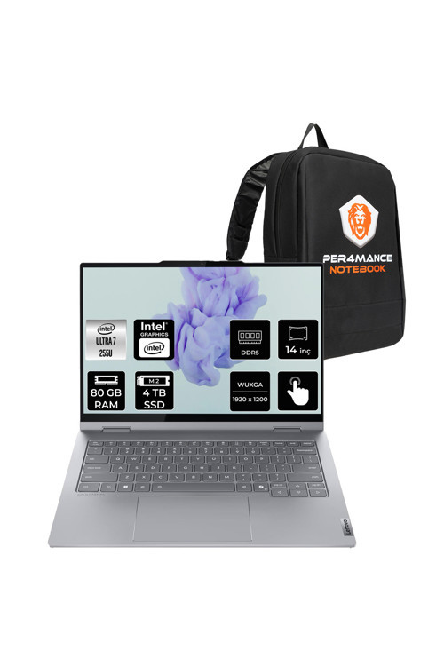 ThinkBook 14 G5 IAU Ultra 7 255U 80GB 4TB SSD 14" WUXGA FDOS İkisi Bir Arada Notebook
