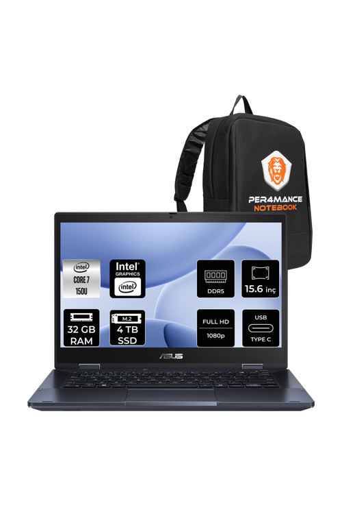 ExpertBook B1 Intel Core 7 150U 32GB 4TB SSD 15.6" FHD FDOS Dizüstü Bilgisayar & PER4 Çanta