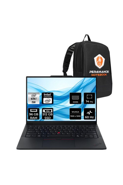 ThinkPad E14 G7 Ultra 7 255H 96GB 512GB SSD 14" FHD+ FDOS Dizüstü Bilgisayar & PER4 Çanta