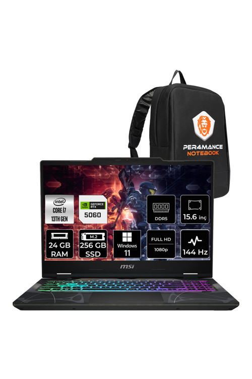 Cyborg 15 i7 13620H 24GB 256GB SSD RTX5060/8GB 15.6" FHD 144Hz W11H Gaming Laptop B13WFKG