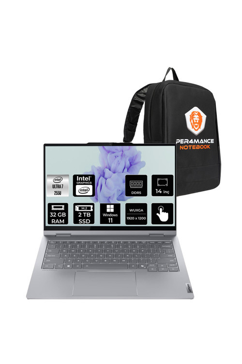ThinkBook 14 G5 IAU Ultra 7 255U 32GB 2TB SSD 14" WUXGA W11H İkisi Bir Arada Notebook