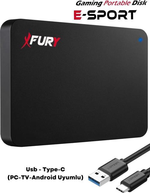 XFury E-sport 500 Gb Harici Disk - Taşınabilir Disk - Taşınabilir Harddisk- Type-c (PC-TV-ANDROİD UYUMLU)