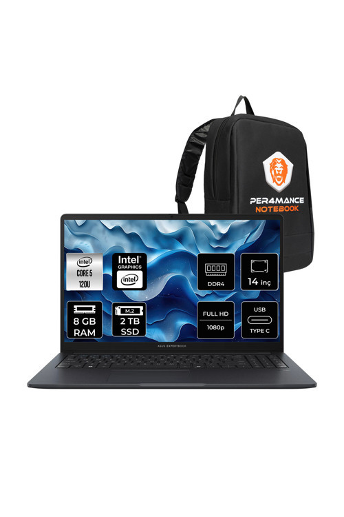 ExpertBook B3 Flip IntelCore 5 120U 8GB 2TB SSD 14" FHD FDOS Touch 2-In-1 Dizüstü Bilgisayar