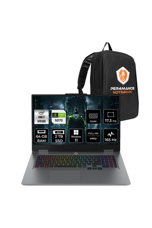 LOQ i7-14700HX 64GB 2TB SSD RTX5070/8GB 115W FHD 17.3" W11P Gaming Laptop & PER4 ÇANTA