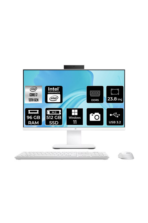 V440 Intel Core i7 13620H 96GB 512GB SSD 23.8" FHD W11H All in One Bilgisayar & Bellek