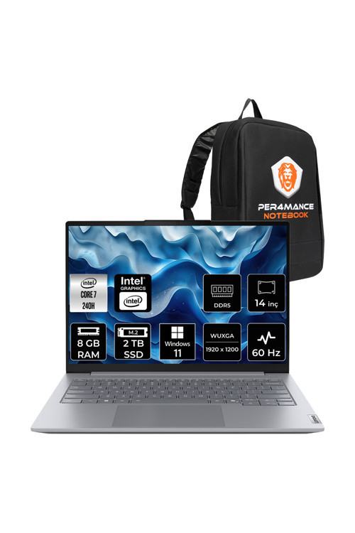 ThinkBook 14 G8 Intel Core 7 240H 8GB 2TB SSD 14" WUXGA W11H Dizüstü Bilgisayar & Çanta