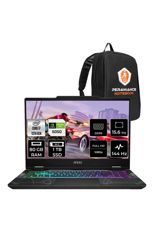 Cyborg 15 i7 13620H 80GB 1TB SSD RTX5050/8GB 15.6" FHD 144Hz FDOS Gaming Laptop B13WEKG