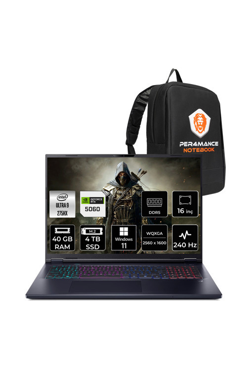 Predator Helios Neo16 Ultra9 275HX 40GB 4TB SSD RTX5060/8GB 16" QHD+ W11P Gaming Laptop