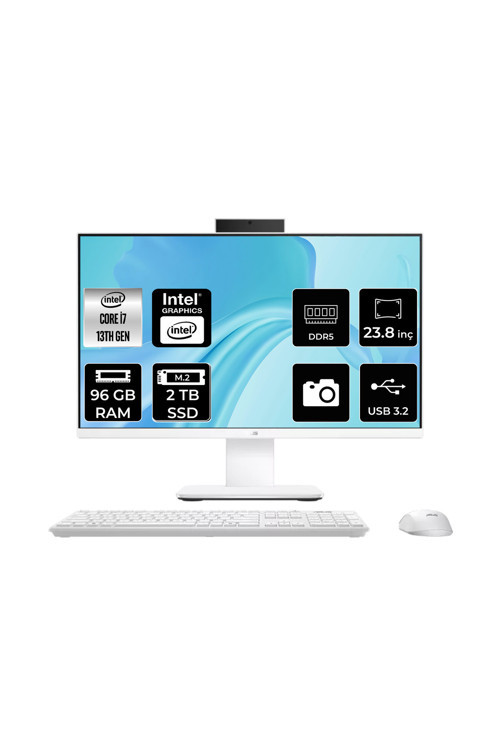 V440 Intel Core i7 13620H 96GB 2TB SSD 23.8" FHD FDOS All in One Bilgisayar & Bellek