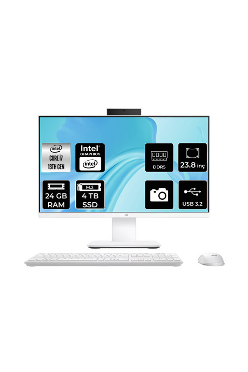 V440 Intel Core i7 13620H 24GB 4TB SSD 23.8" FHD FDOS All in One Bilgisayar & Bellek