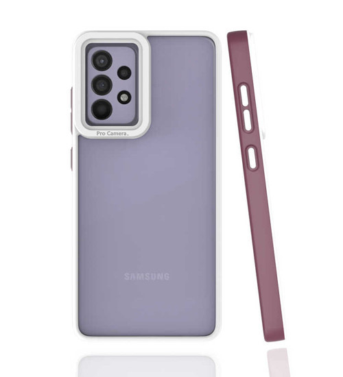 Galaxy A52 Kılıf Mima Kenarları Renkli Silikon Kılıf