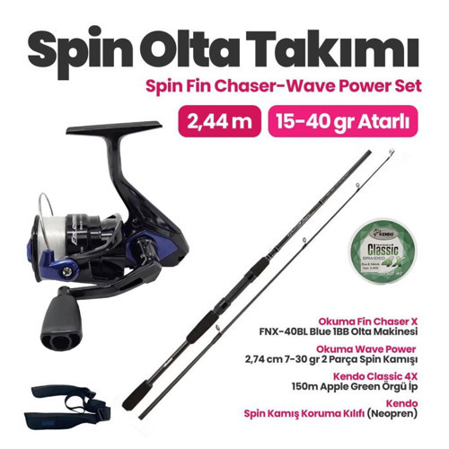 Fin Chaser 40 - Okuma Wave Power 244 cm 10-40 Spin Set