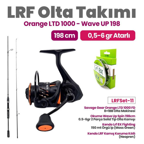 Savage Gear Orange LTD 1000 FD Olta Makinesi - Okuma Wave Up Spin 198cm 0.5-6gr Olta Kamışı Lrf Set-11