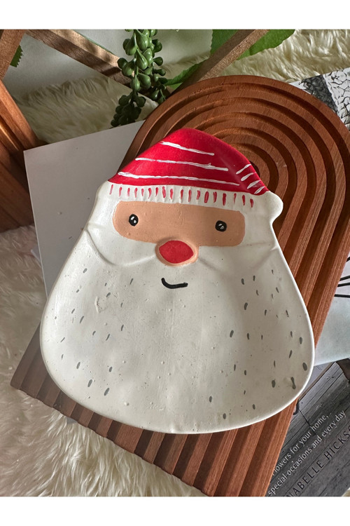 Noel ,Yılbaşı model Dekoratif Noel Baba tabak biblo