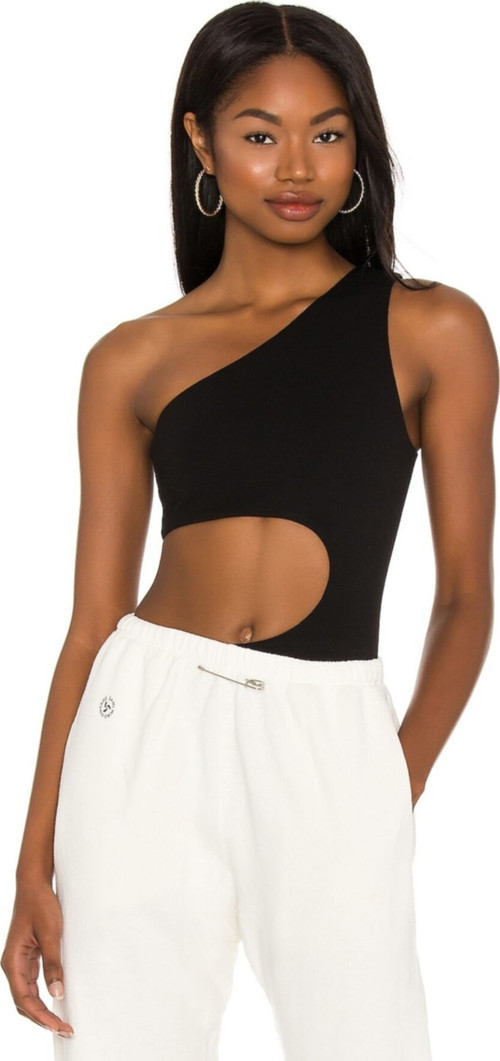 Kadın Siyah Dekolte Ipek Jarse Bodysuit