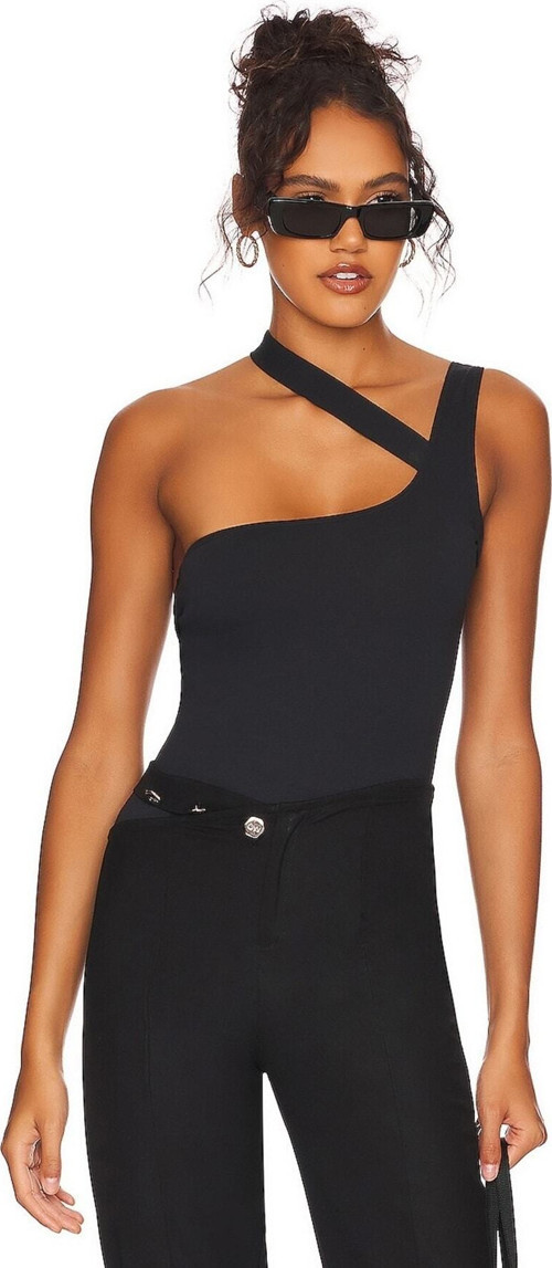 Kadın Siyah Askılı Jarse Bodysuit