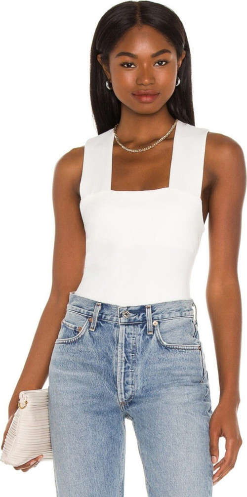 Kadın Beyaz Kalın Askılı Bodysuit