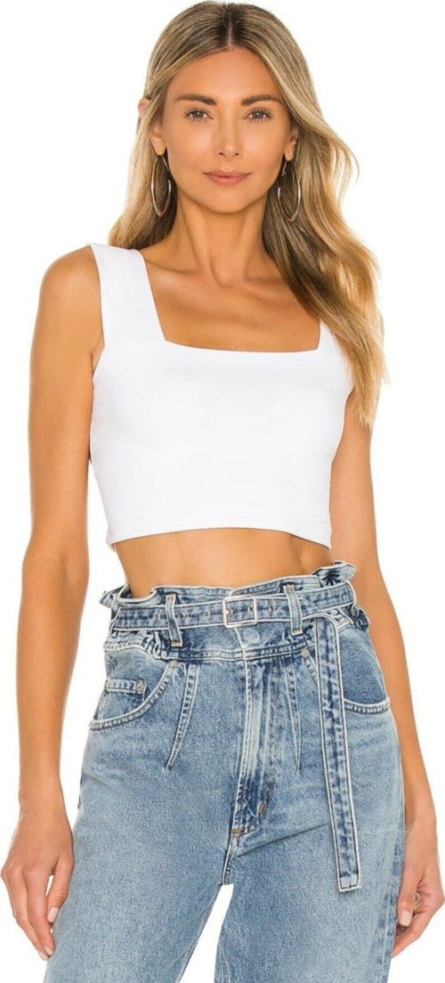 Kadın Beyaz Kalın Askılı Crop Top