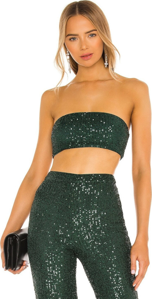 Kadın Yeşil Payet Crop Top
