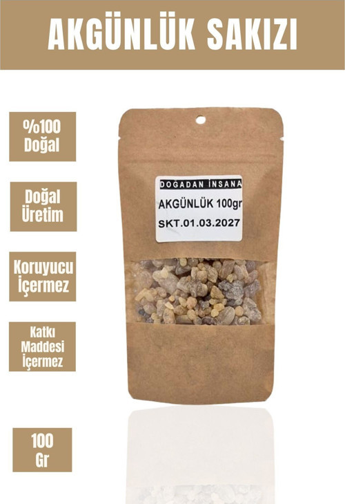 Ak Günlük Sakızı Sığla Ağacı Reçine Günlük Bitkisi (%100) Doğal 100 Gr
