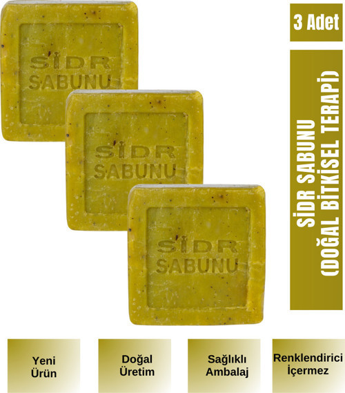 3 Adet Es-sidre Sidr Sabunu Doğal Sabun 125-130 gr