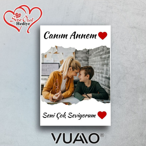 2 Adet Kişiye Özel Fotoğraf Baskısı | Canım Annem Yazılı | 10x15 cm | Premium Kalite