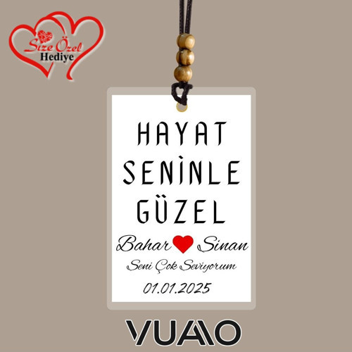 Kişiye Özel İsimli, Fotoğraflı ve Sözlü Araba Süsü - Araba Dikiz Aynası Süsü - Size Özel Hediye