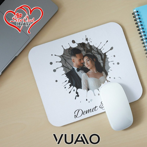 Kişiye Özel Fotoğraflı ve İsimli Mouse Pad 21x17 cm, Kaymaz Taban - Resim Baskılı Mousepad
