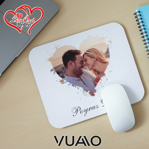 Kişiye Özel Fotoğraflı ve İsimli Mouse Pad 21x17 cm, Kaymaz Taban - Resim Baskılı Mousepad