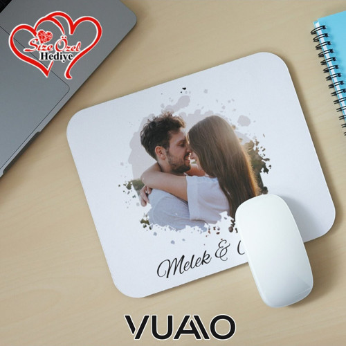 Kişiye Özel Fotoğraflı ve İsimli Mouse Pad 21x17 cm, Kaymaz Taban - Resim Baskılı Mousepad