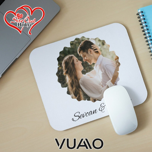 Kişiye Özel Fotoğraflı ve İsimli Mouse Pad 21x17 cm, Kaymaz Taban - Resim Baskılı Mousepad