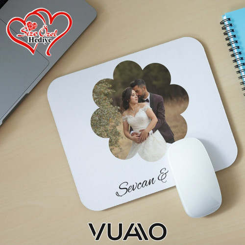 Kişiye Özel Fotoğraflı ve İsimli Mouse Pad 21x17 cm, Kaymaz Taban - Resim Baskılı Mousepad