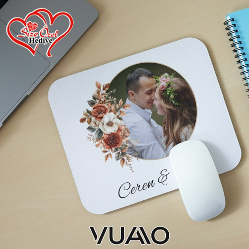 Kişiye Özel Fotoğraflı ve İsimli Mouse Pad 21x17 cm, Kaymaz Taban - Resim Baskılı Mousepad