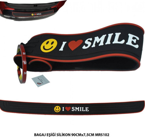 Arka Tampon Üstü Bagaj Eşiği Koruyucu Şerit Smile - Çift taraflı band hediyeli