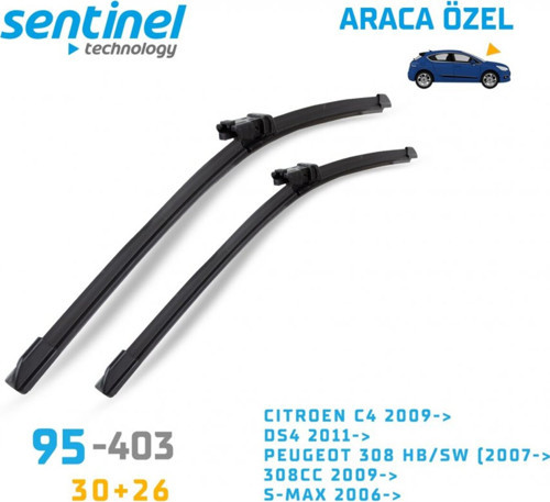 Silecek Takımı Muz Citroen C4 (2009 ve Sonrası) 30"+26" 2 Adet Ön Takım